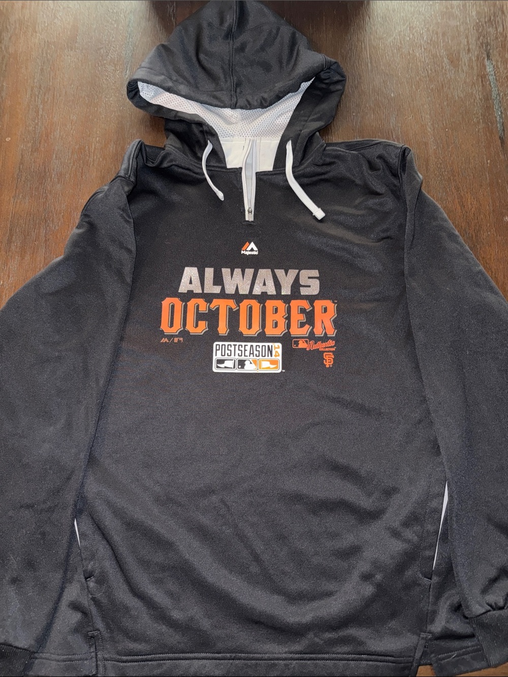 Majestic San Francisco Giants Hoodie with  'Always October' Large